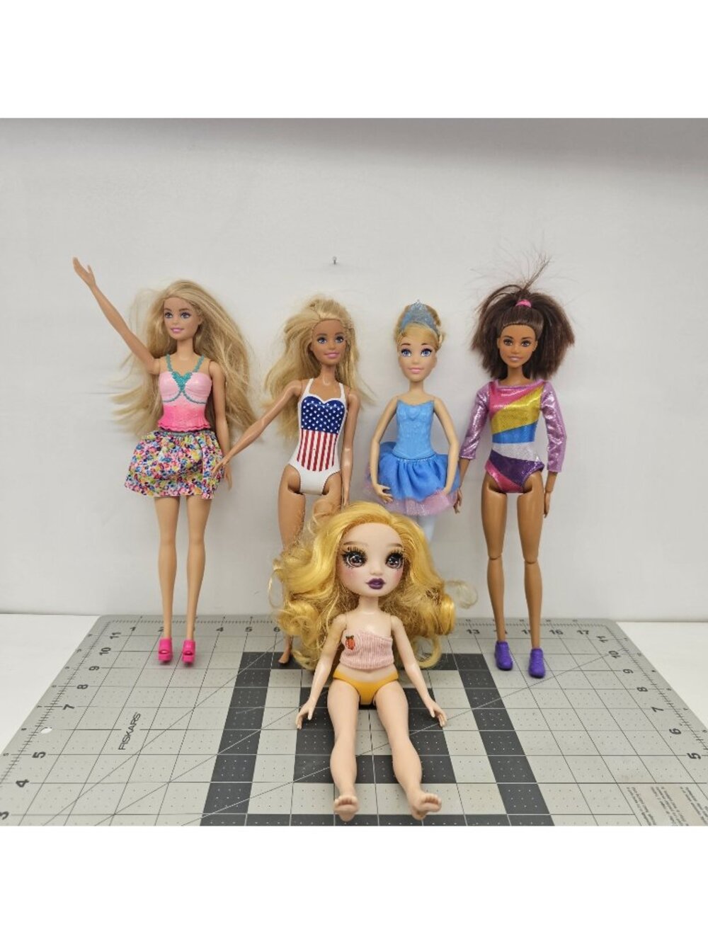 Barbie Doll Lot of 5 & Rainbow High Swim Style American Flag Ballerina...